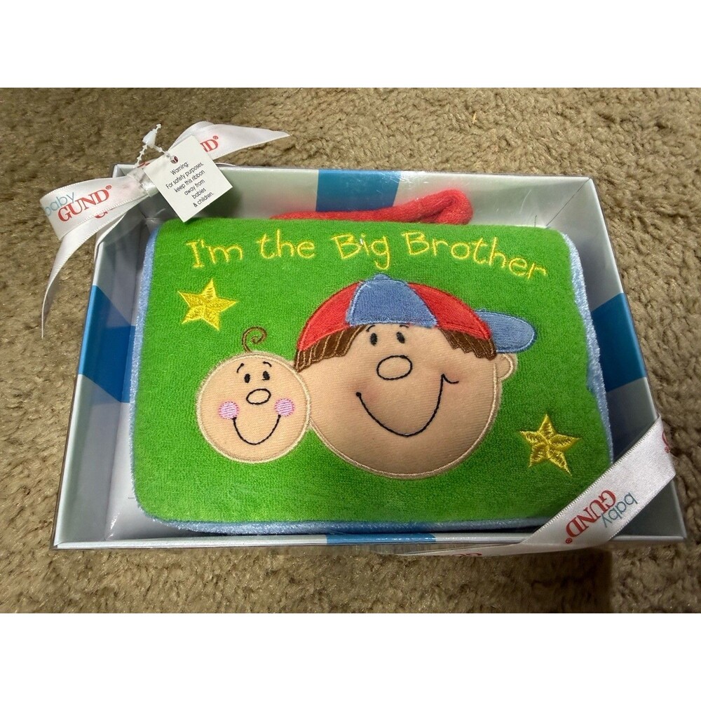 Baby Gund: I’M THE BIG BROTHER Photo Book Terrycloth Kids/baby Toy NEW In Box